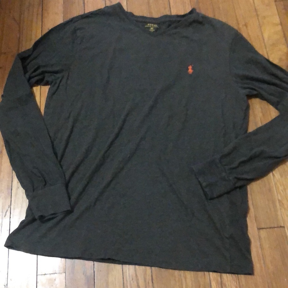 Polo Ralph Lauren olive green long sleeve v-neck tee